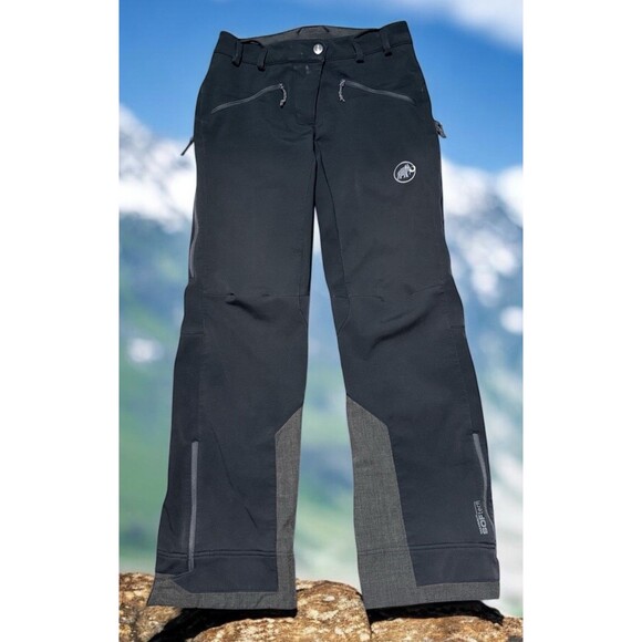 Mammut Women’s Size 4 Snowboarding Pants Softshell Black Outdoor Ski Flaw - Picture 1 of 5